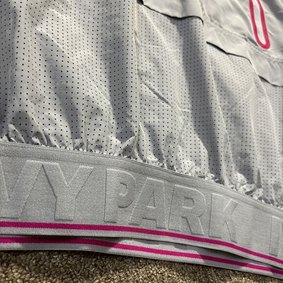 Ivy Park Perforated Panel Hooded Jacket Grey Size Medium (scuff bottom sleeve) - Picture 7 of 11